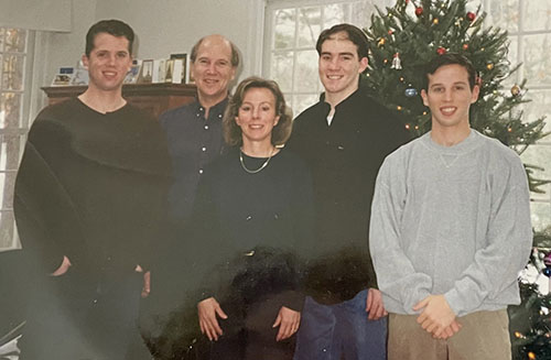 Chris Kobos with his family on Christmas in 1998.