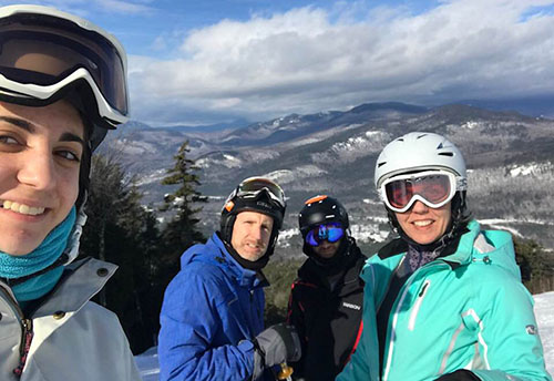 Gretchen Borzi skiing with her family