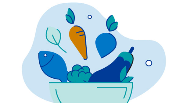 A drawing of a bowl of food A drawing of a bowl of food