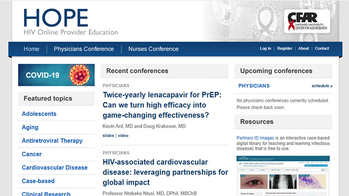 Cropped screenshot of the Hope Conference website Cropped screenshot of the Hope Conference website